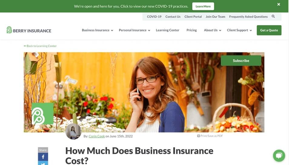 Berry Insurance - Guest posting for seo